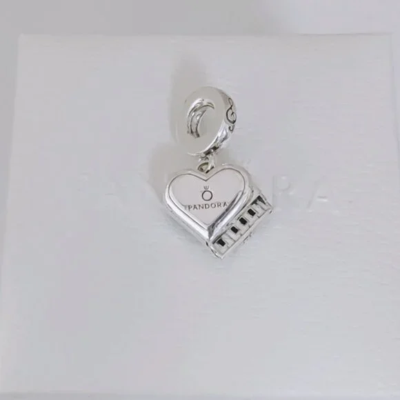 Pandora Grand Piano Heart Dangle Charm S925 Sterling Silver with box - Picture 3 of 9
